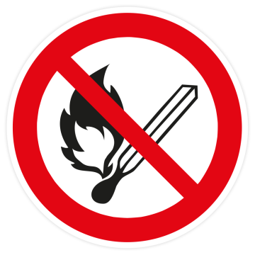 Bodenaufkleber ASR A1.3, Keine offene Flamme…, rutschhemmend, Ø 600 mm