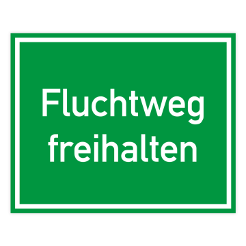 Bodenaufkleber, Fluchtweg freihalten, rutschhemmend, 250 x 200 mm
