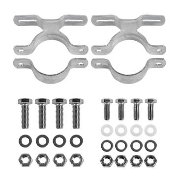 Befestigungsset Rohrschellen und Schrauben, für Rohrpfosten Ø 76,1 mm, Lochabstand 70 mm
