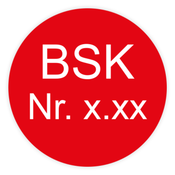 Individuelle Gravurschilder und Etiketten, Brandschutzklappe "BSK", Feuerschutzklappe