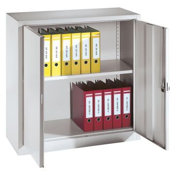 C+P Flügeltürenschrank Serie 13, Boden lackiert, 1000x935x400mm, lichtgrau/lichtgrau