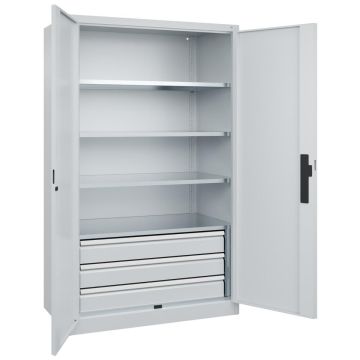 C+P Werkzeugschrank Acurado, 3 Schubladen, 1950x1200x600 mm, lichtgrau/lichtgrau