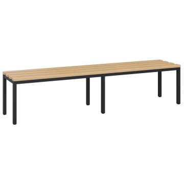 C+P Sitzbank Solid, 450x2000x358mm, schwarzgrau, Sitzleisten aus Buche