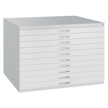 C+P Flachablageschrank Serie 7100_7200, für DIN A1 oder DIN A0, verschiedene Abmessungen, lichtgrau