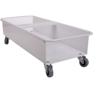Trolleywagen für 2 Behälter, lackiertes Metall, weiß
