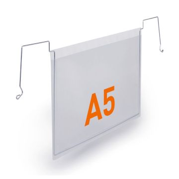 Drahtbügeltasche, DIN A5, quer, transparent, 10 Stück
