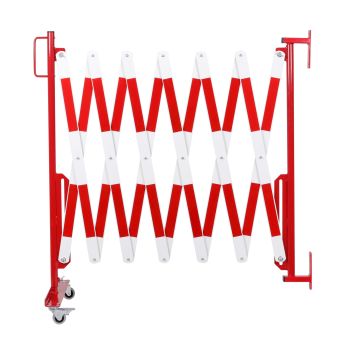 Scherengitter, Wandbefestigung,  ausziehbar bis 4 m, rot/weiß