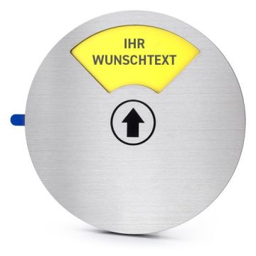 Türschild, 4-fach verstellbar, mit Wunschtext Kunststoff, d= 130 mm