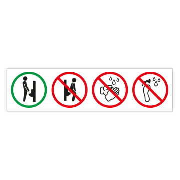 Hinweisschild, Urinalbenutzung Aufkleber, Folie, 295 x 76  mm