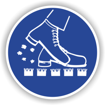 Gebotsschild, Bitte Schuhe reinigen, praxisbewährt, Aufkleber, Folie