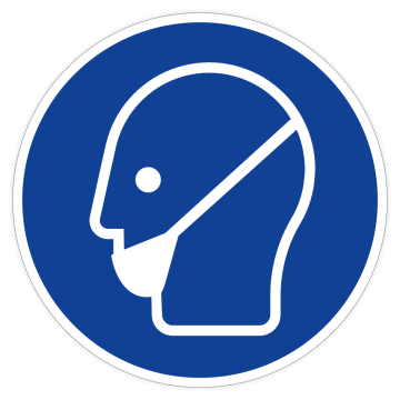 Gebotsschild, Bartschutz tragen, praxisbewährt, Aufkleber, Folie, d = 100 mm