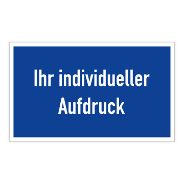 Gebotsschild mit Wunschtext, blau