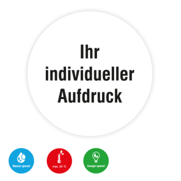 Hinweisaufkleber Energie sparen m. Wunschlayout Folie, selbstklebend, d = 30 mm, 12 Stück/Bogen