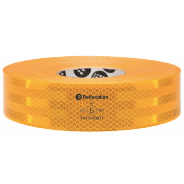 ECE 104 Konturmarkierung für Festaufbauten, 3M/Reflexallen, durchgehend, gelb, 50 mm x 12,5 m