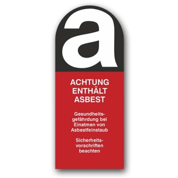 Gefahrstoffkennzeichen - Achtung enthält Asbest, Asbestfeinstaub, Folie, verschiedene Formate