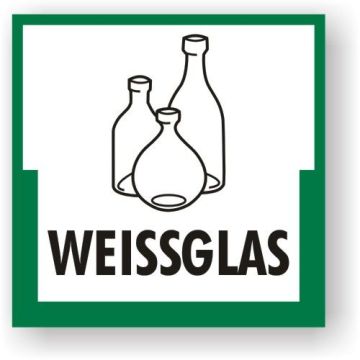 Wertstoffkennzeichnung - Weissglas verschiedene Ausführungen
