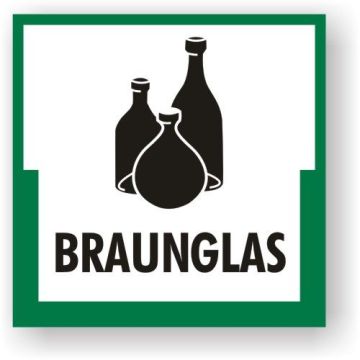 Wertstoffkennzeichnung - Braunglas verschiedene Ausführungen