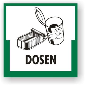 Wertstoffkennzeichnung - Dosen verschiedene Ausführungen