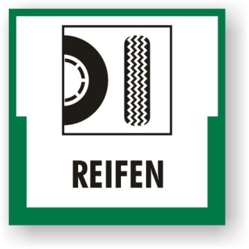 Wertstoffkennzeichnung - Reifen verschiedene Ausführungen