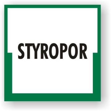 Wertstoffkennzeichnung - Styropor verschiedene Ausführungen