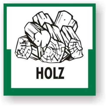 Wertstoffkennzeichnung - Holz verschiedene Ausführungen