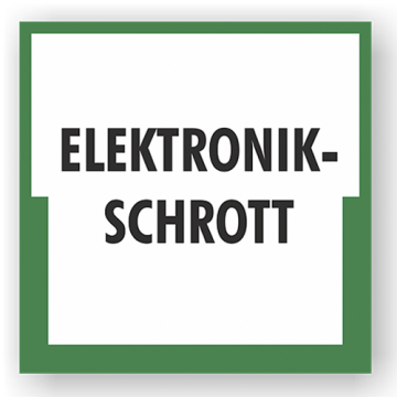 Wertstoffkennzeichnung - Elektronik-Schrott verschiedene Ausführungen