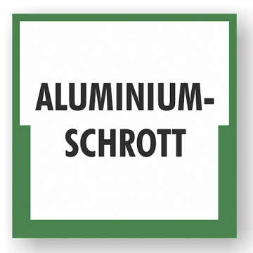 Wertstoffkennzeichnung - Aluminium-Schrott verschiedene Ausführungen