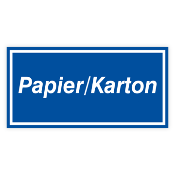 Wertstoffkennzeichnung - Papier/Karton Kunststoff, 300 x 150 mm