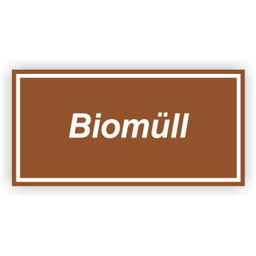 Wertstoffkennzeichnung - Biomüll Kunststoff, 300 x 150 mm