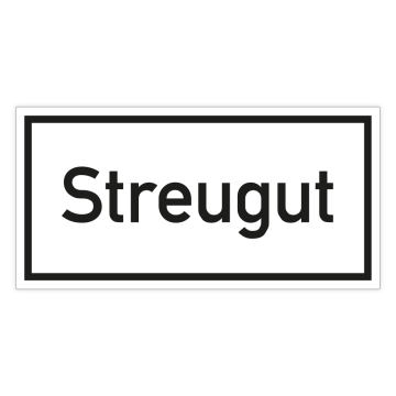Hinweisschild Streugut Aufkleber, Folie, 300 x 150 mm
