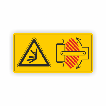 Maschinenschild, Nicht im Knickbereich aufhalten, gem. ISO 11684, Folie