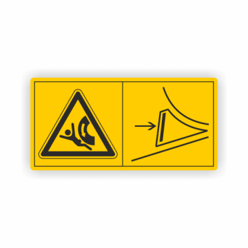 Maschinenschild, Mit Unterlegkeil sichern, gem. ISO 11684, Folie