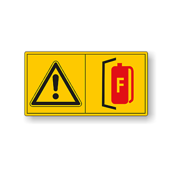 Maschinenschild, Nur mit geeignetem Feuerlöscher, gem. ISO 11684, Folie