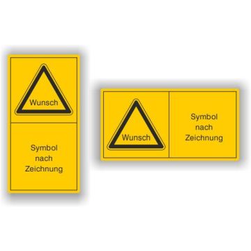 Maschinenschild individuell, nach ISO 11684, Folie, verschiedene Ausführungen