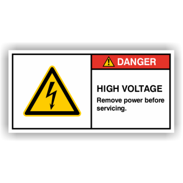 Maschinenschild, High Voltage, nach DIN ISO 3864-2, Folie