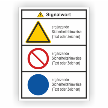 Mehrfachschild mit Signal-Panel,Wunschtext+Symbol, individuell, Folie,