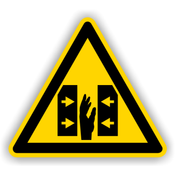 Warnschild, Warnung vor Quetschgefahr, praxisbewährt