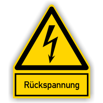 Warnschild, Rückspannung,