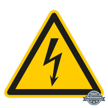 Warnschild, Warnung vor elektrischer Spannung, Aufkleber, Schutzlaminat, extra starke Klebkraft
