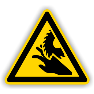 Warnschild, Warnung vor Sägeblatt, praxisbewährt