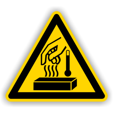 Warnschild, Warnung vor heißen Werkstoffen, praxisbewährt