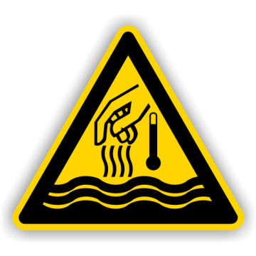 Warnschild, Warnung v. heißen Flüssigk. u. Dämpfen praxisbewährt