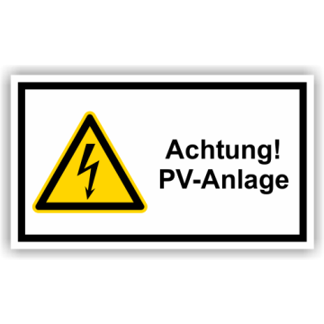 Warnschild, Achtung! PV-Anlage, ISO 7010