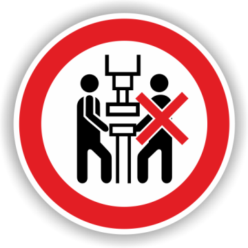 Verbotsschild, Maschine darf nur von einer Person bedient werden, Aufkleber, Folie