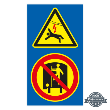 Warnschild Lebensgefahr, Wagen nicht besteigen Aufkleber mit Schutzlaminat, 220 x 400 mm