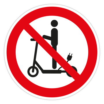 Verbotsschild, Durchfahrt für E-Scooter verboten, praxisbewährt, Aufkleber, Folie, d = 200 mm