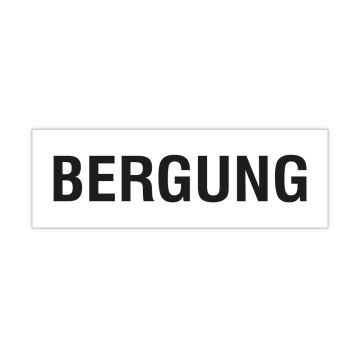 Etikett - BERGUNG, Folie selbstklebend, 150 x 50 mm