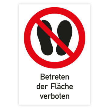 Verbotsschild, Betreten der Fläche verboten, ISO 7010