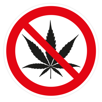 Verbotsschild, Cannabiskonsum verboten, praxisbewährt