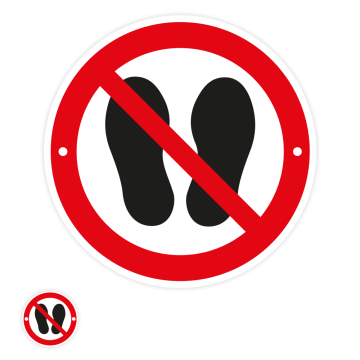 Verbotsschild, Betreten der Fläche verboten, ISO 7010, INOXTREME®, Edelst., 2 x geb.